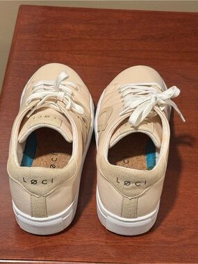 LOCI Women's Neutral Beige Lace-Up Sneakers
